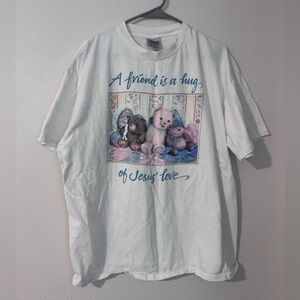 Vintage Jesus Teddy Bear T Shirt XXL